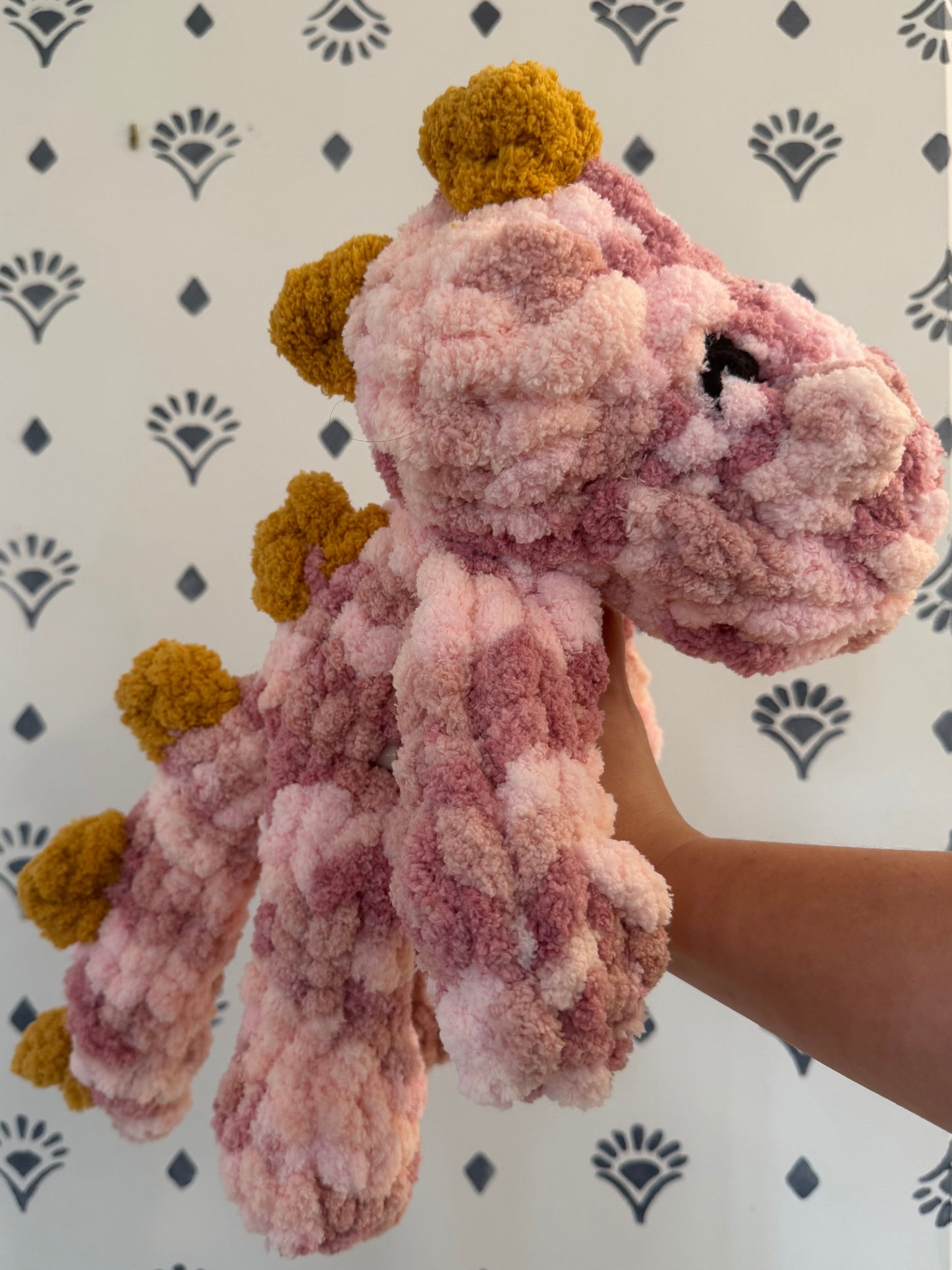 Pink Chunky Dino Snuggler